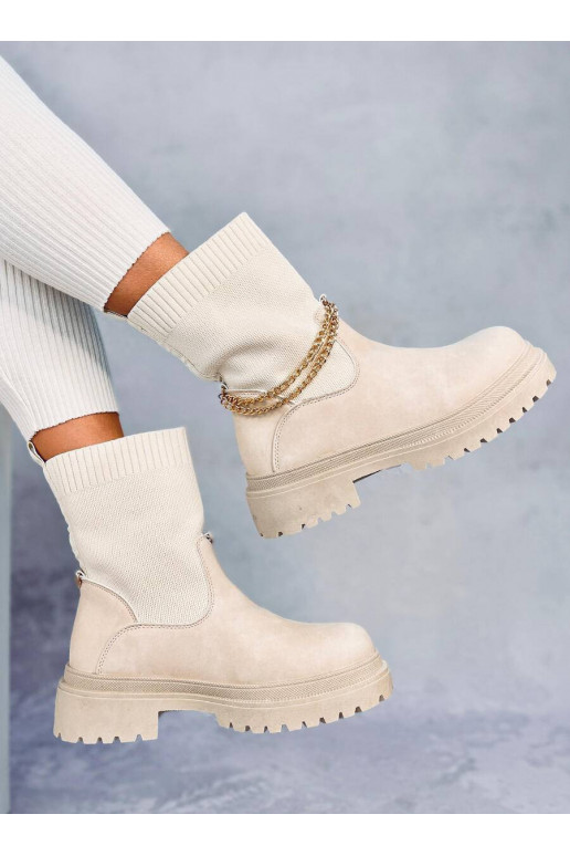 Boots with an elastic upper JESSE BEIGE