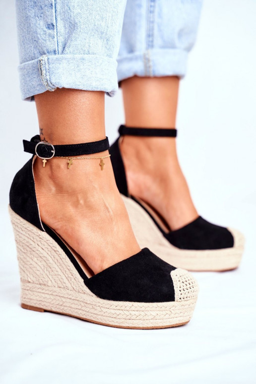 Braided Wedge Sandals Black Avocado