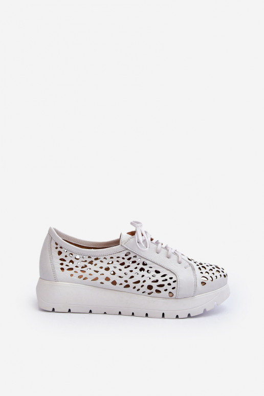 Women's Leather Openwork Shoes Zazoo...