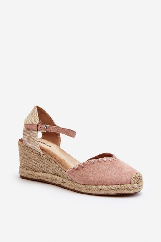 Suede Espadrille Wedge Sandals with...
