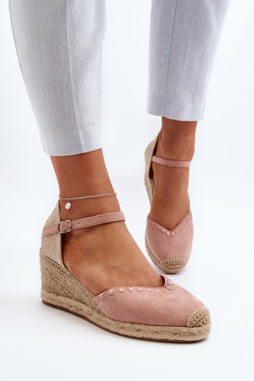 Suede Espadrille Wedge Sandals with...