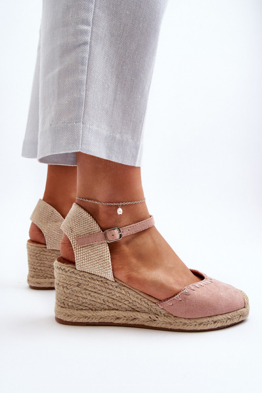 Suede Espadrille Wedge Sandals with...