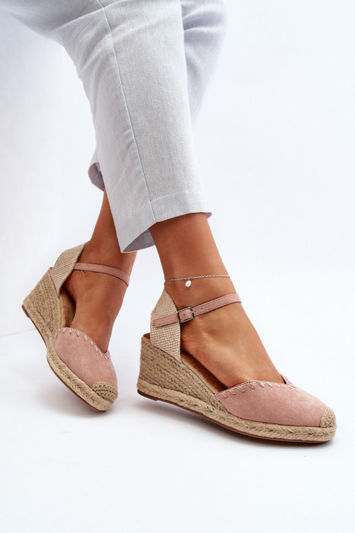 Suede Espadrille Wedge Sandals with...