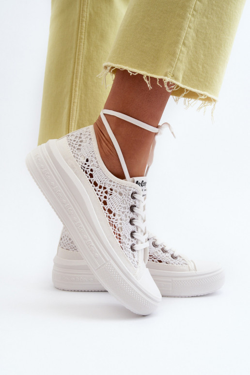 Women's Lace Sneakers Lee Cooper White