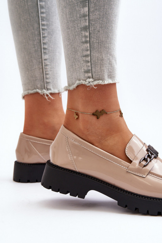 Women's Patent Leather Loafers with...