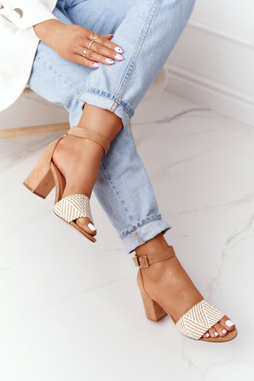 Sandals With Braided Upper On A Bar...