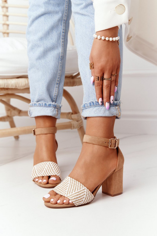 Sandals With Braided Upper On A Bar...