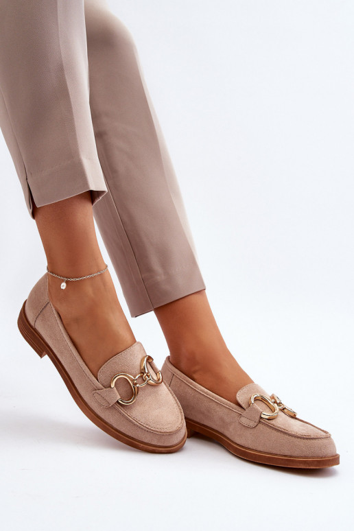 Women's Suede Moccasins with Beige...