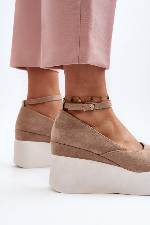 Women's Beige Wedge Espadrilles Malla