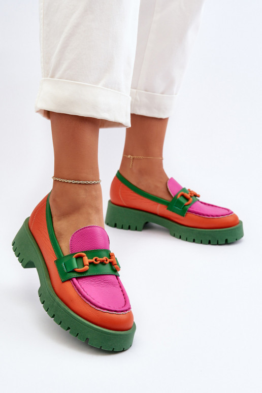 Women's Leather Moccasins With...