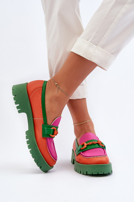 Women's Leather Moccasins With...