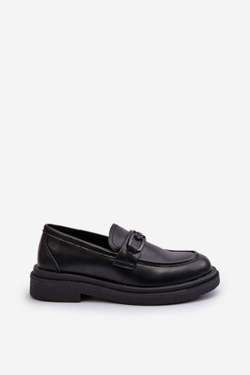 Black Women's Leather Moccasins Keelana