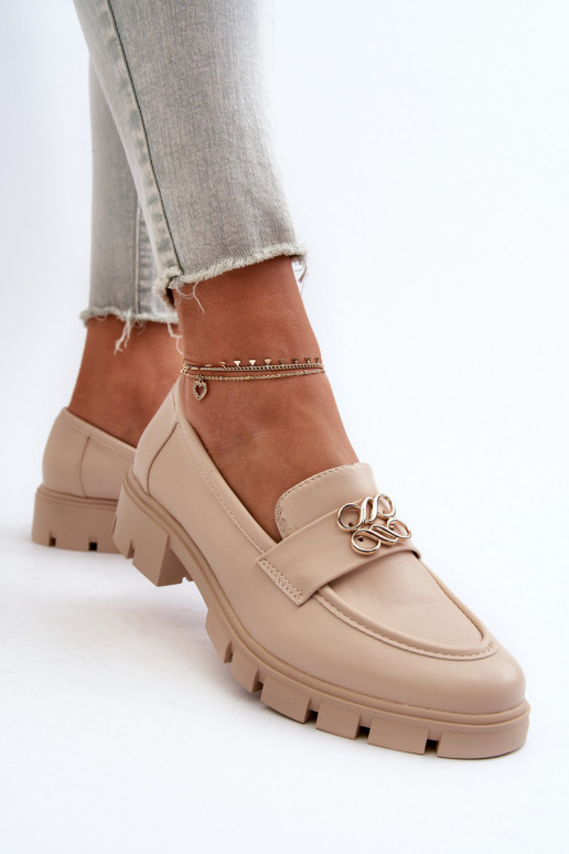 Elegant Women's Loafers with Gold...