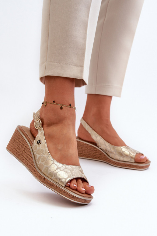 Women's Wedge Sandals Sergio Leone Gold