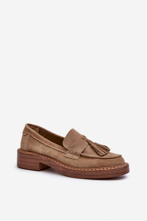 Women's Suede Loafers with Fringes...