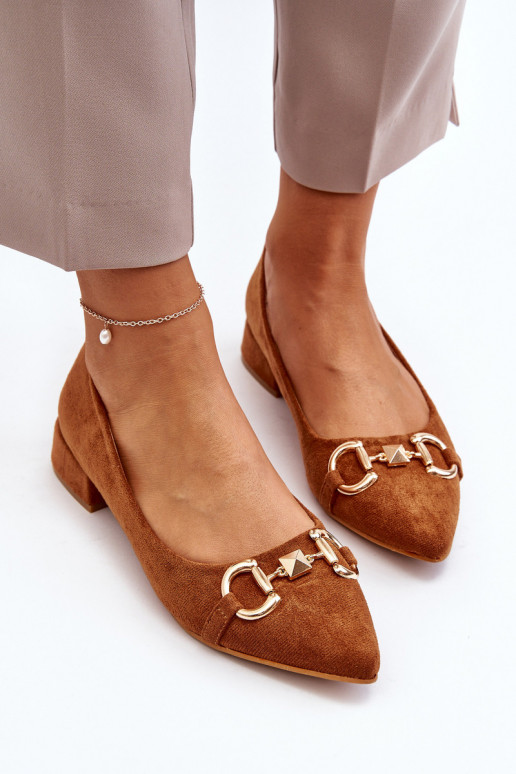 Suede Ballerina Flats with Pointed...