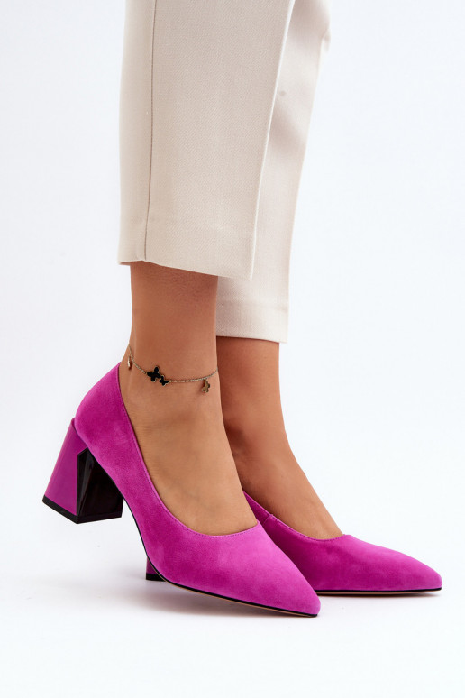 Suede Court Shoes with Stiletto Heel...
