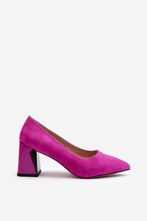 Suede Court Shoes with Stiletto Heel...