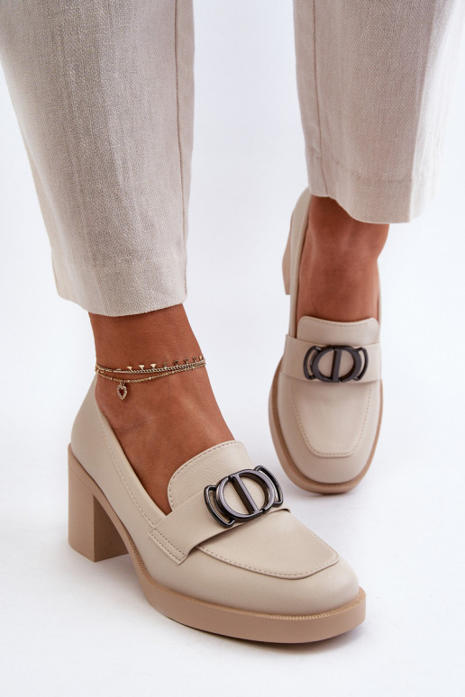 Women's High Heel Shoes with Beige...