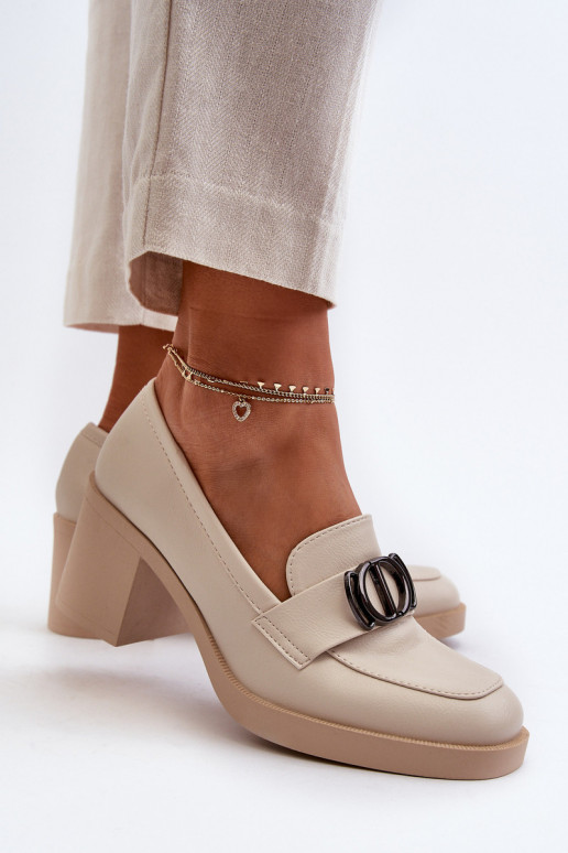 Women's High Heel Shoes with Beige...