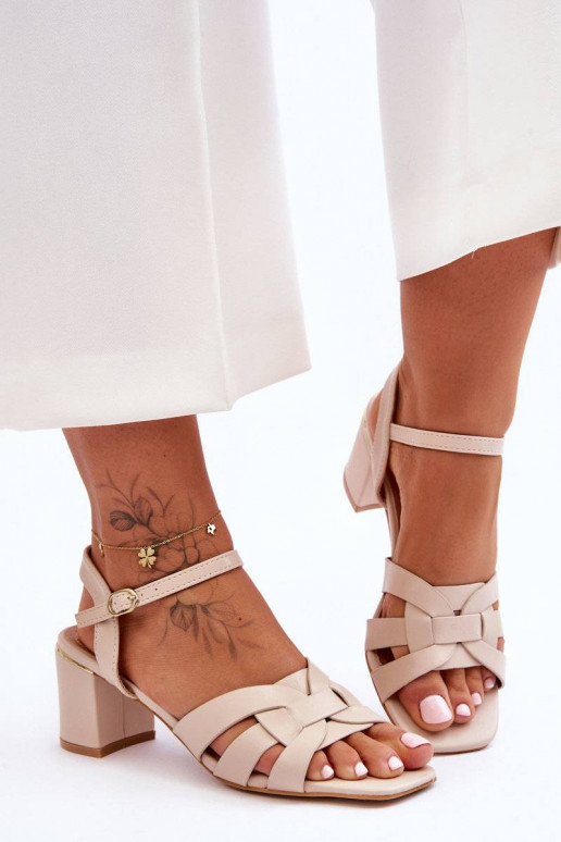 Classic Heeled Sandals Beige Misty
