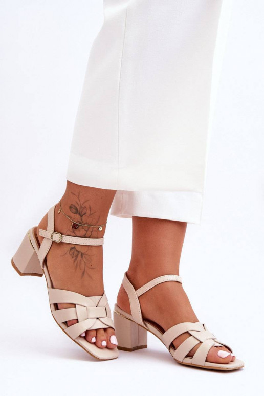 Classic Heeled Sandals Beige Misty