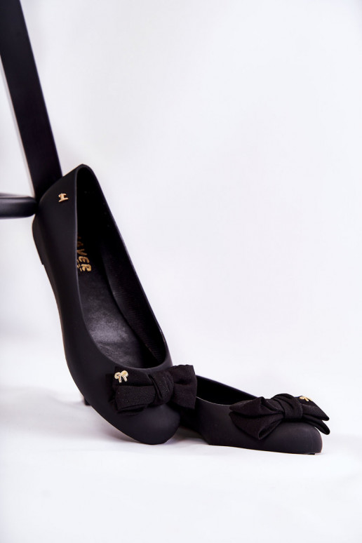 Black Rubber Women's Ballerina Bow...