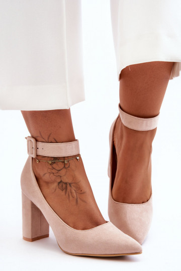 Suede Elegant Pumps Beige...