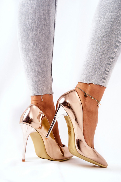 Elegant Mirror Stilettos Pink Gold...