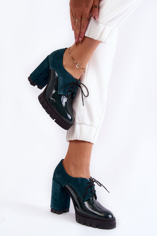 Fashionable suede and lacquered boots...