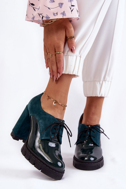 Fashionable suede and lacquered boots...