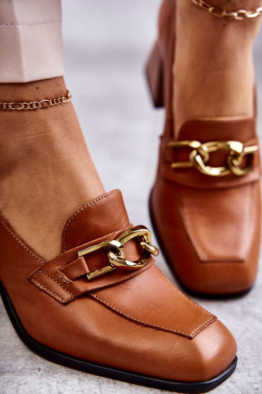 Leather Pumps With Chain Laura Messi...