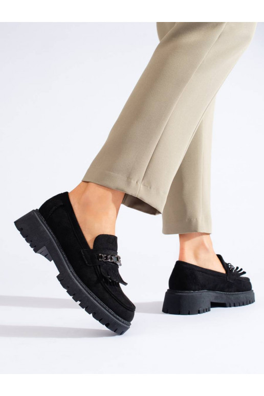suede black women's moccasins Shelovet