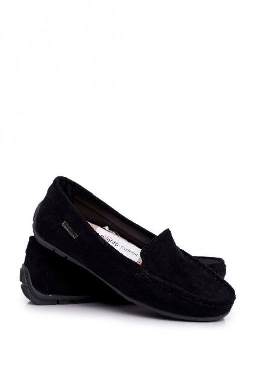 Women's Black Faux Suede Loafers...
