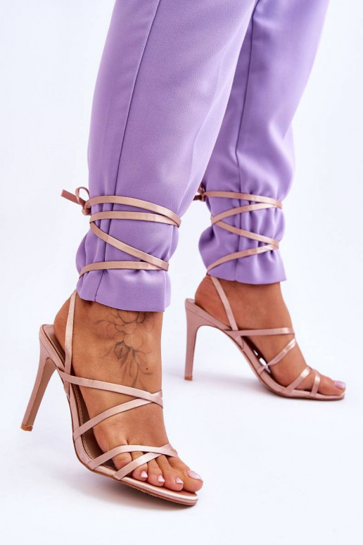 Women's Tied Sandals On A High Heel...