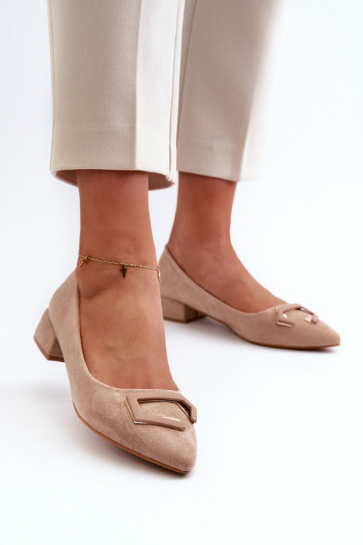Low Heel Pumps With Eco Suede...