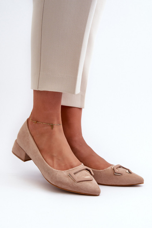 Low Heel Pumps With Eco Suede...