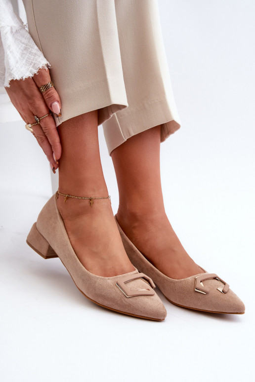 Low Heel Pumps With Eco Suede...