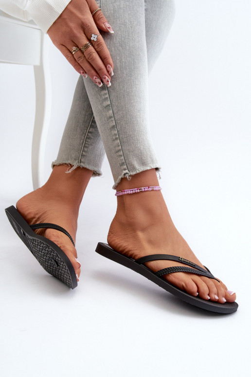 Women's Rubber Flip Flops Black