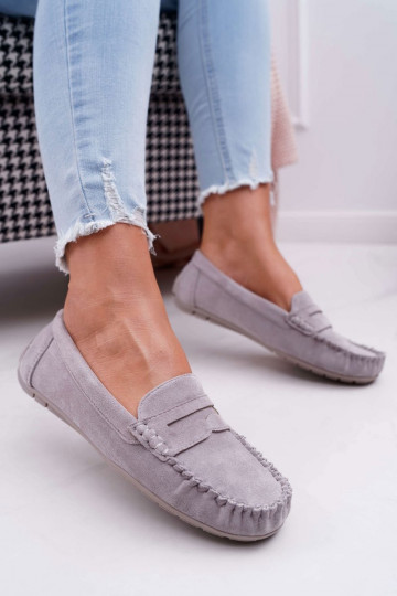 Women s Loafers Suede Grey...