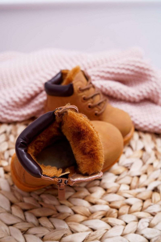 Children's Warmed Trappers Boots Camel