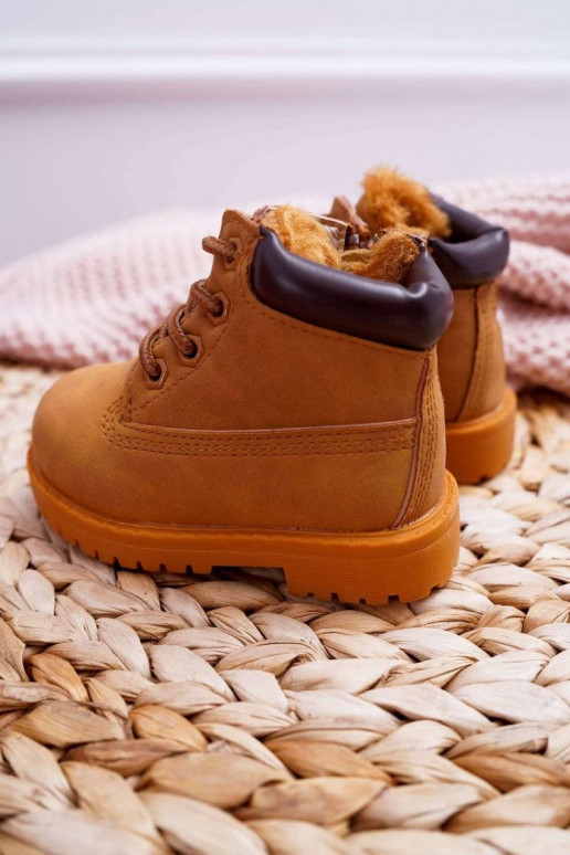 Children's Warmed Trappers Boots Camel