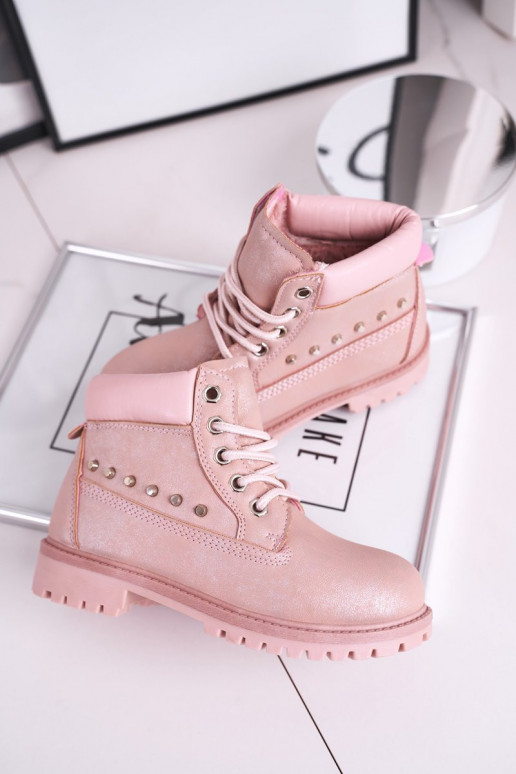 Pink boots with stylish details