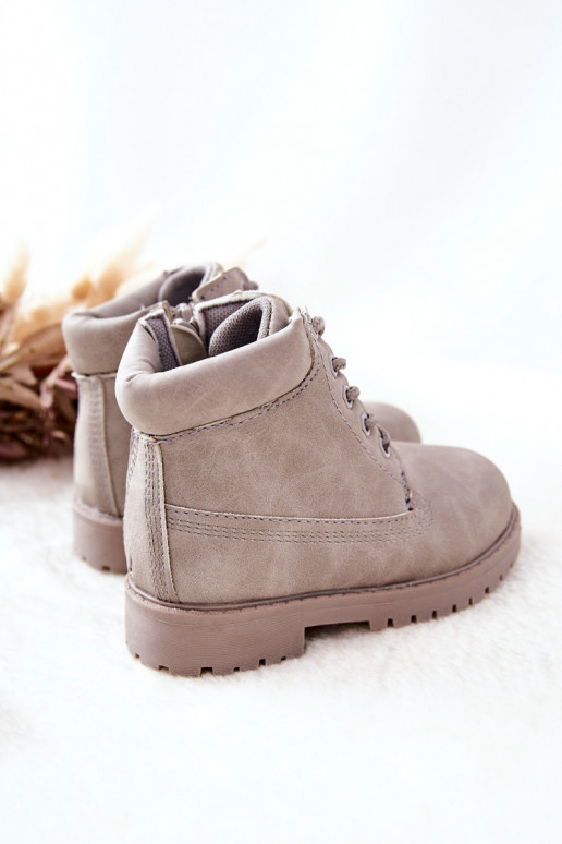 Children's Boots With Zipper Grey
