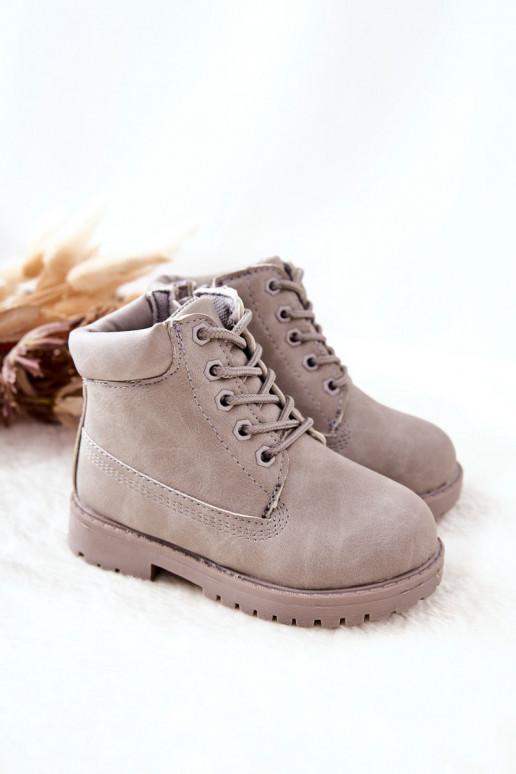 Children's Boots With Zipper Grey