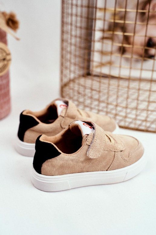 Children's Velcro Sneakers Beige