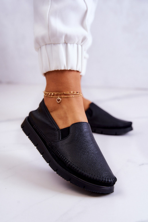 Women's Leather Slip-On Shoes...