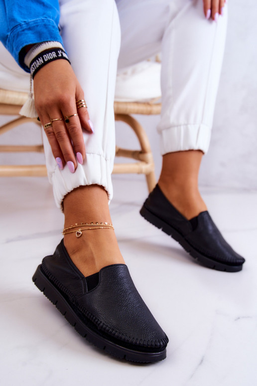 Women's Leather Slip-On Shoes...