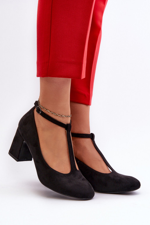 Black Raniyah Eco Suede Heel Pumps
