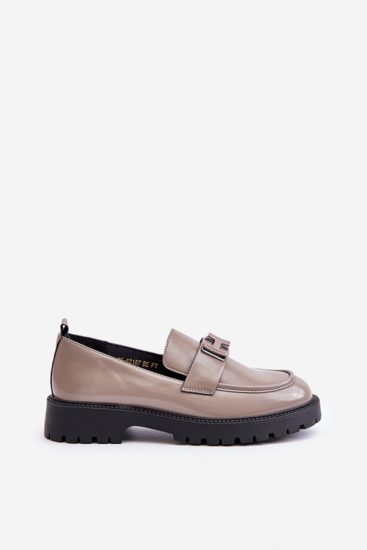 Women's patent loafers Vinceza grey